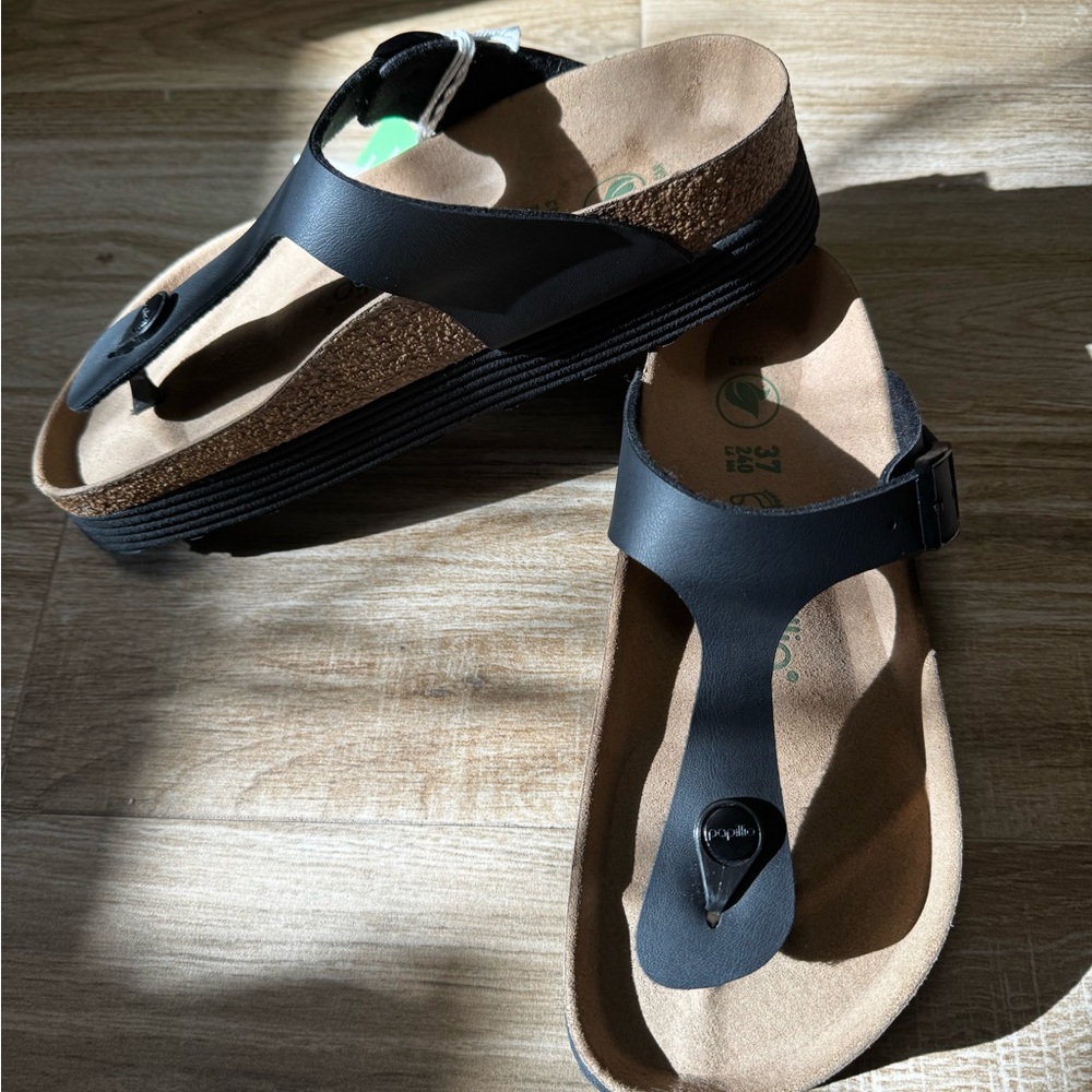 BIRKENSTOCK PAPILLIO WOMEN’S GIZEH PAP FLEX PLATFORM BLACK Size 6 EU 37 $125 - Picture 6 of 6